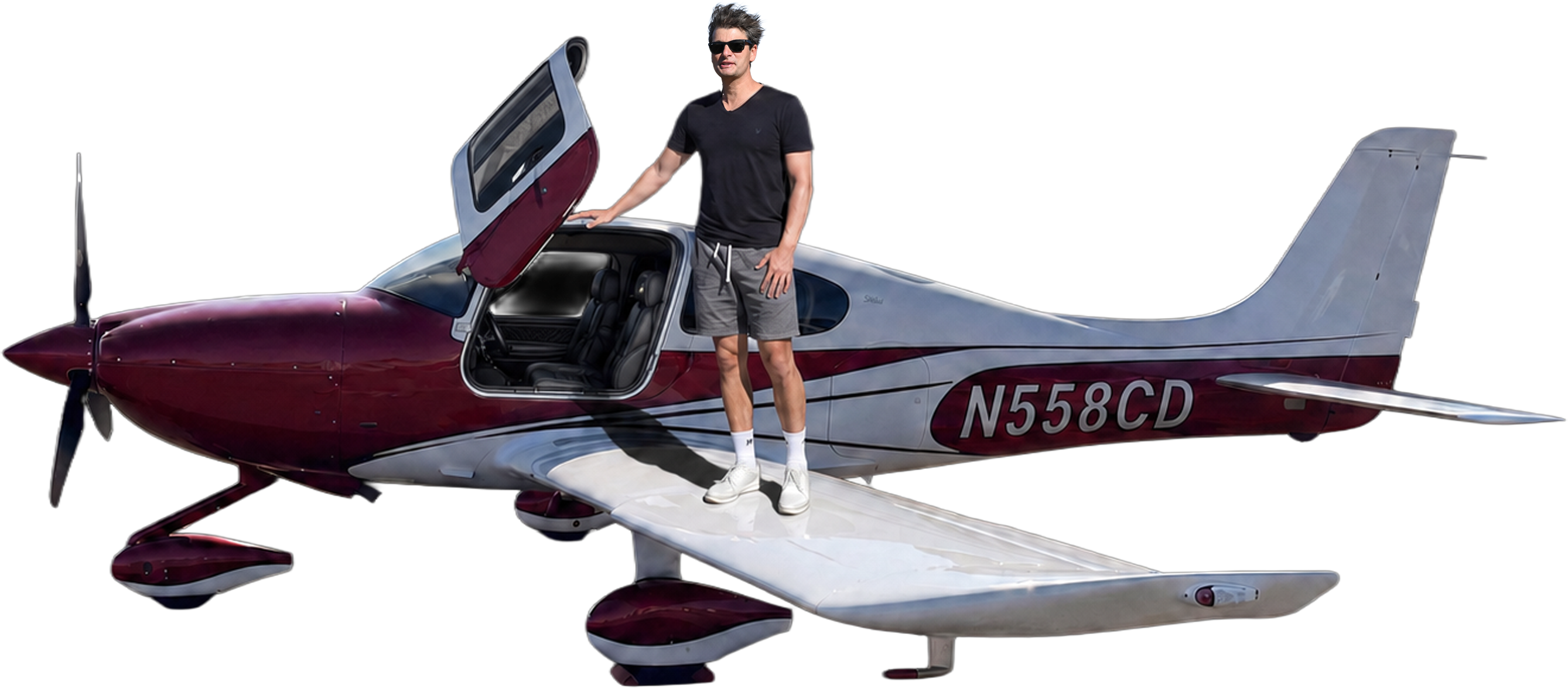 Captain T.S. with his aircraft, N558CD